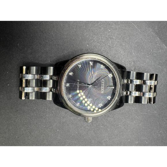Citizen Eco-Drive Corso Diamond Accent Date Gunmetal Watch 37MM E111-R020728 main image 6